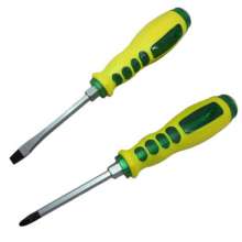 Supply dual-color soft rubber handle through 6MM rod diameter dual-use screwdriver can be tapped screwdriver