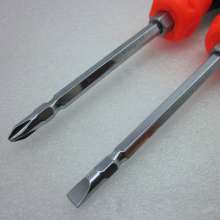 Dual-purpose screwdriver, cross-shaped convertible screwdriver, three-color plastic handle screwdriver