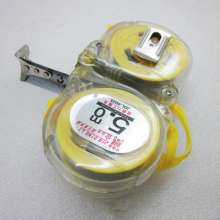 Single-gate tape measure Transparent shell steel tape measure 5 meters metric primary color steel ruler with multiple specifications length measuring tool