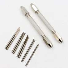Olive core walnut carving knife head. Double-headed hand twist drill core carving 17-piece set. Handmade nuclear carving knife set. Nuclear carving knife