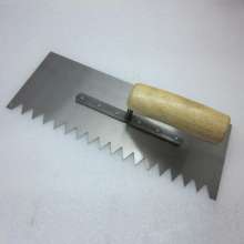 Toothed steel plastering board for paving floor tiles with mud craftsmen as tools, plastering squeegee plate striped plastering