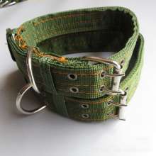 Self-produced and sold large dog collars Army green dog collars Double-breasted pet collars Soft and comfortable