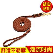 Production of pet cowhide traction rope, cowhide German shepherd rope, racing dog copper hook traction rope, yellow cowhide