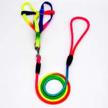 Production of pet leashes, colorful round rope dog chains, rainbow dog ropes, pet leashes, colorful ropes