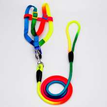 Production of pet leashes, colorful round rope dog chains, rainbow dog ropes, pet leashes, colorful ropes