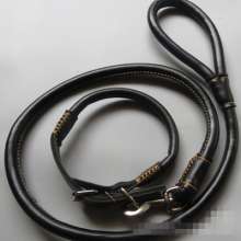 Factory direct supply pet leash, pu round leather dog chain, pet dog rope