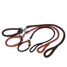 Factory collar type traction rope dog rope medium and large dog PU leather dog traction rope pet supplies
