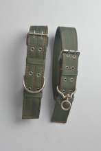 Supply 4-layer army green large dog collar, pet supplies collar, double row eye army green dog collar thickened