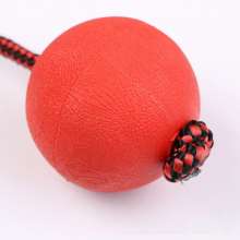 Rubber drag ball toy, dog molar toy, dog bite rope, pet solid rope dog ball, training ball