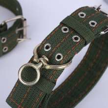 Factory direct supply Hot-selling hot style Army green double-breasted pet collar four-layer dog collar Thickened dog item