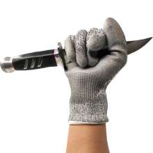 HPPE加厚PU浸胶耐油新标5级防切割手套 防割伤木工机械厂手套  手套 防割手套