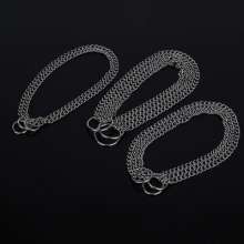 Stainless steel pet collar three-row P chain dog collar pet supplies collar