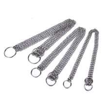 Stainless steel pet collar three-row P chain dog collar pet supplies collar