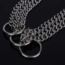 Stainless steel pet collar three-row P chain dog collar pet supplies collar