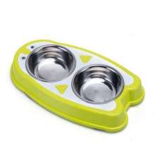 New style pet dog bowl, cat bowl, plastic double bowl, special food bowl for cats and dogs, pet supplies stainless steel bowl