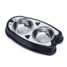 New style pet dog bowl, cat bowl, plastic double bowl, special food bowl for cats and dogs, pet supplies stainless steel bowl