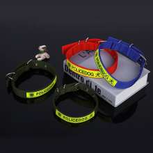 Factory direct sales dog collar working dog collar medium and large dog traction collar flat pet products