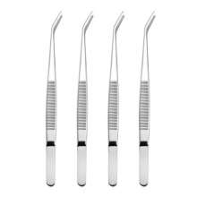 Stainless steel tweezers. Dentist tools. Clip dentistry. Single elbow oral forceps oral care