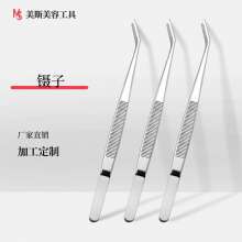 Stainless steel tweezers. Dentist tools. Clip dentistry. Single elbow oral forceps oral care