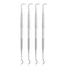 Stainless steel dentist tools. Tartar picking device. Dental tools. Oral care. Dental calculus and tartar flossing tool