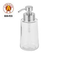 LA38 hand sanitizer glass bottle.   Transparent 500ml liquid bottle. Equipped with stainless steel pressing foam head. soap dispenser  .  soap dispenser