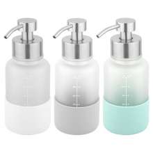 LA59 bathroom liquid bottle. The bathroom shower gel is bottled separately. Foam pressure hand pump with glass bottle pump head nozzle