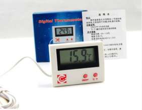 Electronic digital display thermometer and hygrometer. Meter probe digital thermometer. Refrigerator thermometer