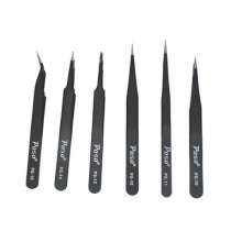 Poso Thick Tweezers Anti-static Pointed Flat Tip Elbow Tweezers