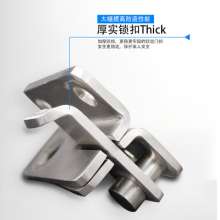 Left steel thickened stainless steel left and right door buckle bolts. Lock with keyhole door anti-theft buckle. Surface mounted padlock hardware