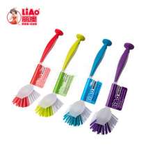 Lio multi-purpose long-handled cleaning brush. Kitchen wash pot brush and dishwashing brush. Household four-color cleaning brush
