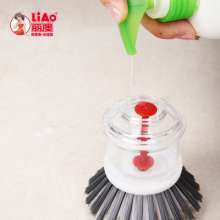Kitchen wash pot brush. Creative pressing type automatic liquid adding brush pot brush. Multi-purpose dishwashing brush decontamination cleaning brush