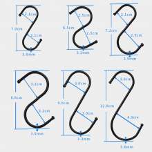 Black iron S hook, hook and hook one-piece molding, complete specifications, multi-functional department store s hook, s hook
