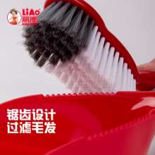 Lio broom and dustpan set. Plastic cleaning kit sweep. Desktop cleaning brush set