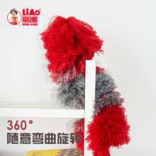 Microfiber dusting duster. Round head bendable feather duster for household car dust removal. Duster