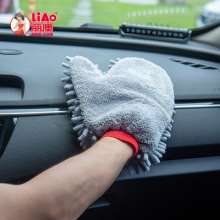 Lio Chenille wipes car gloves. 　The coral double-sided finger gloves are soft and do not hurt the paint and car wash tools. Car wash gloves