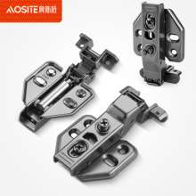 Narrow side aluminum frame door silent hinge agate black glass door hinge hydraulic cushion furniture hardware accessories