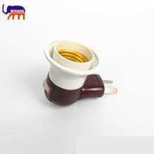 E27 thread with switch round foot plug-in wall type mobile lamp holder E27 screw mouth night light tilting lamp holder