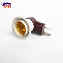E27 thread with switch round foot plug-in wall type mobile lamp holder E27 screw mouth night light tilting lamp holder