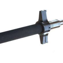 Swing stick. Telescopic self-defense swing stick. Three-section stick with hand guard and knife. Self-defense vehicle-mounted self-defense weapon with martial arts stick