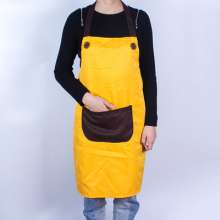 Cute semi-circle oversized pocket apron. Halter apron. Bandage restaurant supermarket custom printed logo apron
