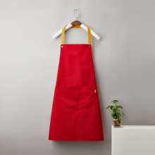 Waterproof canvas advertising apron with logo printed. Adjustable halter apron .High-end four-button apron for restaurants with printing