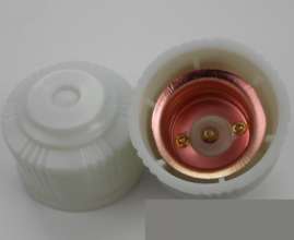 New E27 cylindrical bakelite milky white heat insulation large spiral chandelier lamp holder D-011A five-pointed star plus lamp holder lighting