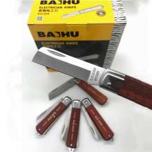 White Tiger Electrician's Knife Wire Stripping Knife Straight Blade/Protection Type Cable Stripping Knife Cable Stripper 031025 Straight mouth electrician knife