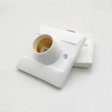 Indoor and outdoor 86 square E27 screw white lamp holder, square E27 surface mounted screw flat lamp holder