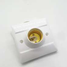 Indoor and outdoor 86 square E27 screw white lamp holder, square E27 surface mounted screw flat lamp holder