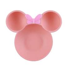 Baby Dinner Plate Grid Plate. Baby Complementary Food Plate. Wheat Straw Minnie Big Head Bowl Children's Cartoon Cutlery Set