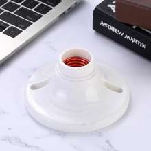 e27 screw lamp holder lamp holder round lamp holder screw anti-dropping plastic flat screw lamp holder