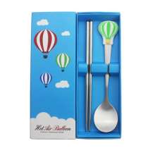 Hot air balloon series tableware set. Two-piece stainless steel gift tableware. The logo of the wedding gift opening gift. Chopsticks