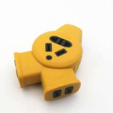 Copper clip 9-hole small yellow man socket one-piece molding nine-hole floor drag converter industrial pressure copper plug strip