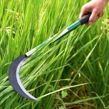 Large crescent sickle (steel handle) Lijin Manganese steel handle agricultural sickle Lawn mower iron large crescent sickle Long handle large crescent sickle grass knife